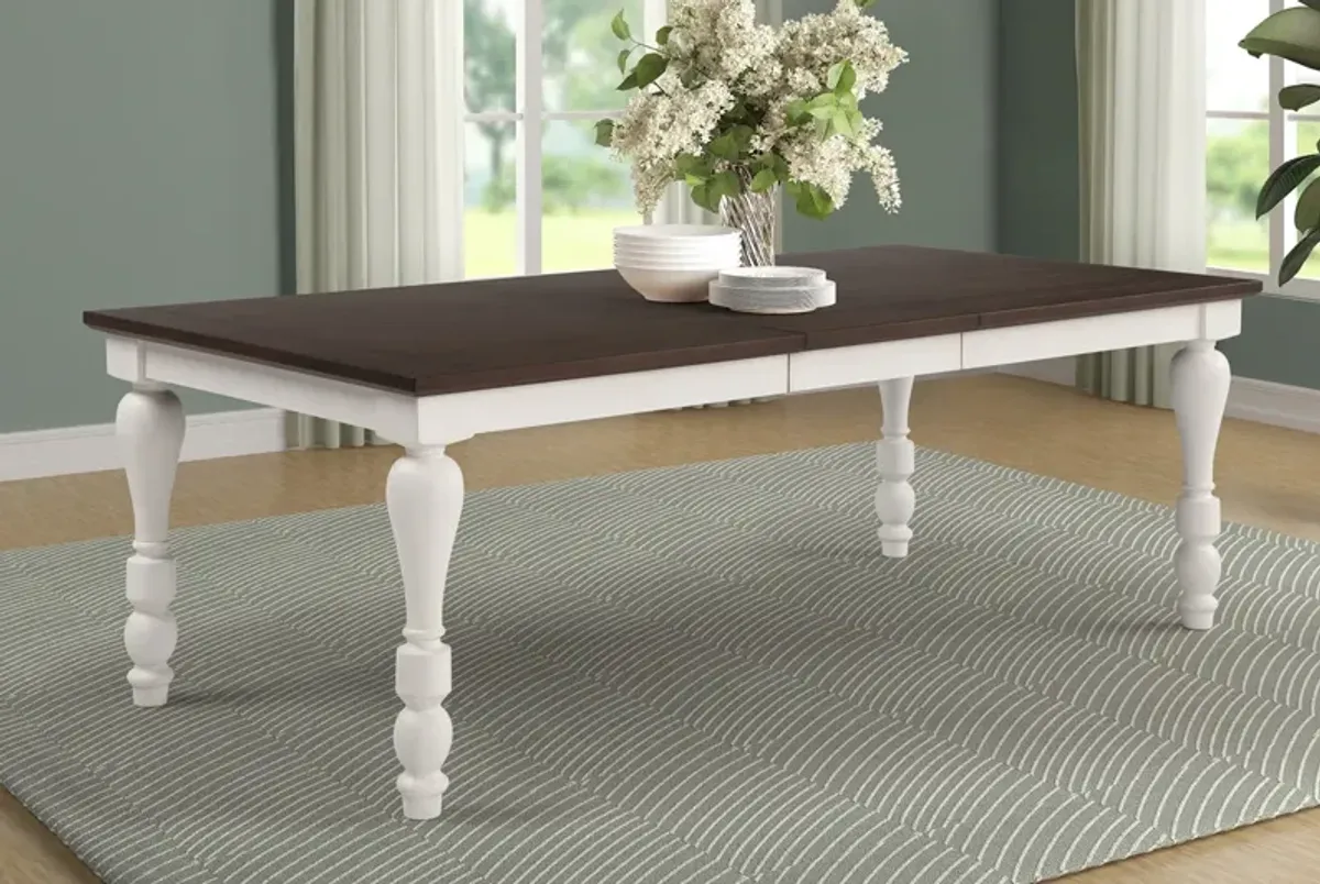 Coaster Madelyn 86 Inch Extension Leaf Dining Table Coastal White