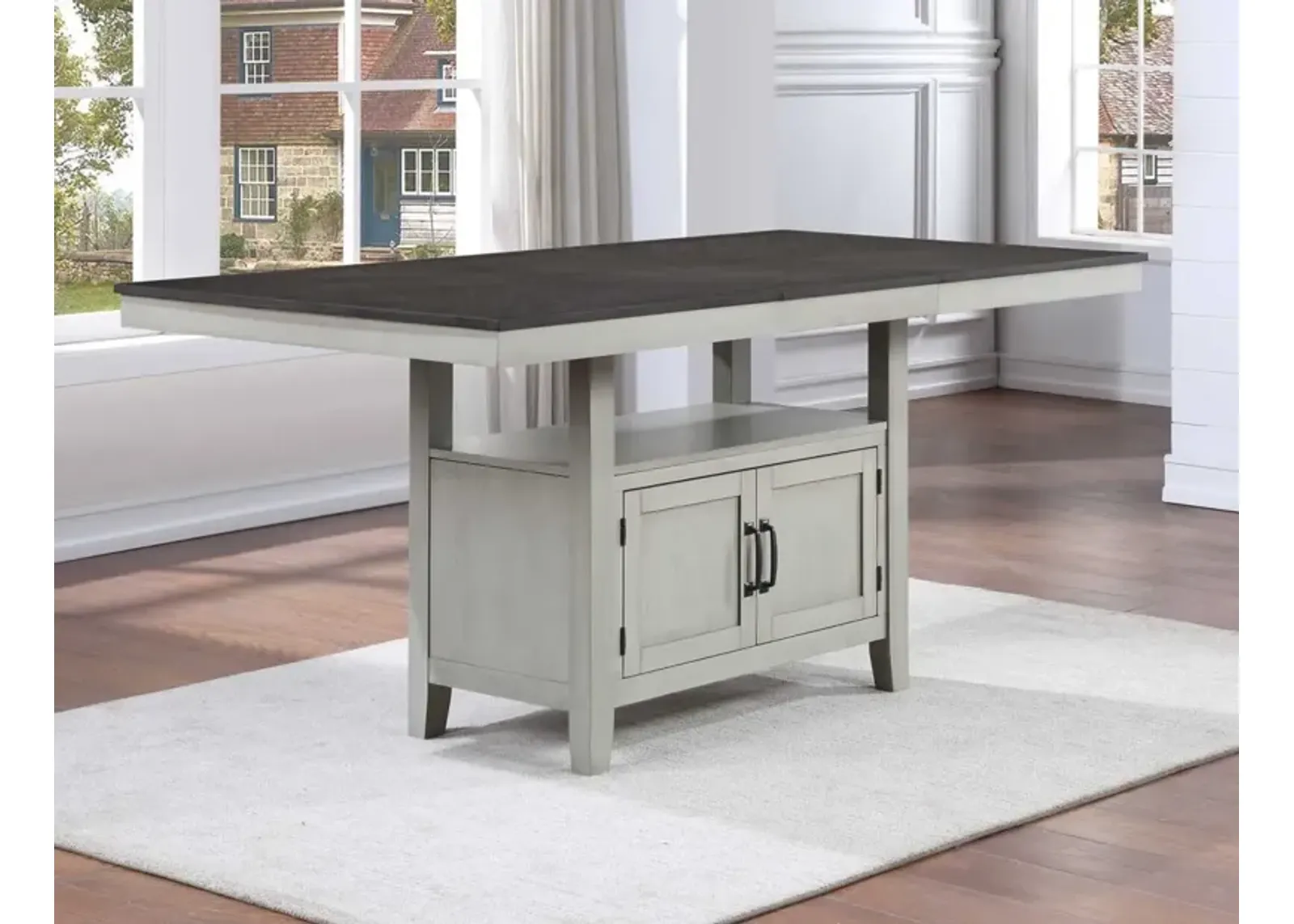 Steve Silver Hyland Two-Tone Stone Gray & Charcoal 80 Counter-Height Table