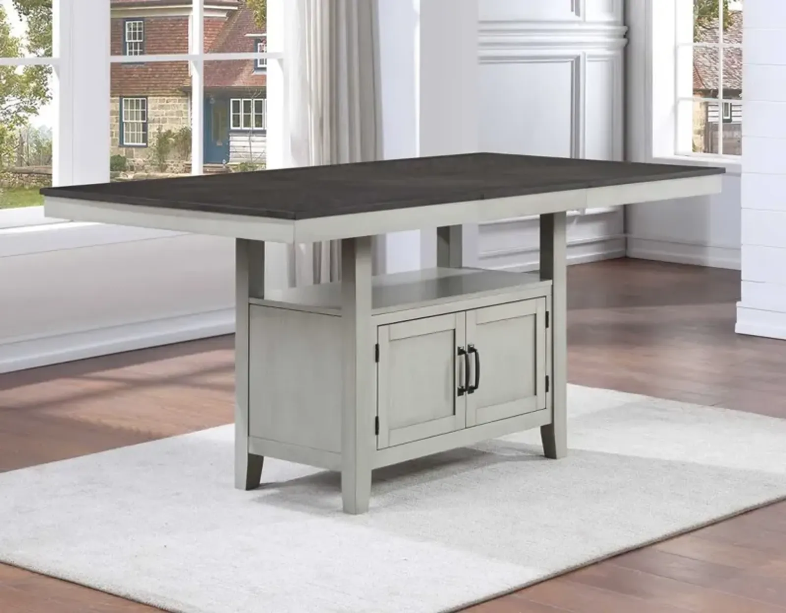 Steve Silver Hyland Two-Tone Stone Gray & Charcoal 80 Counter-Height Table