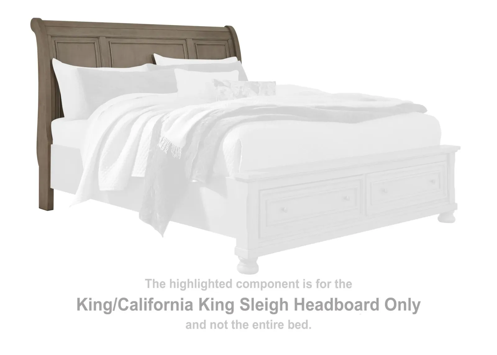 Ashley Lettner Sleigh Light Gray California King/King Headboard