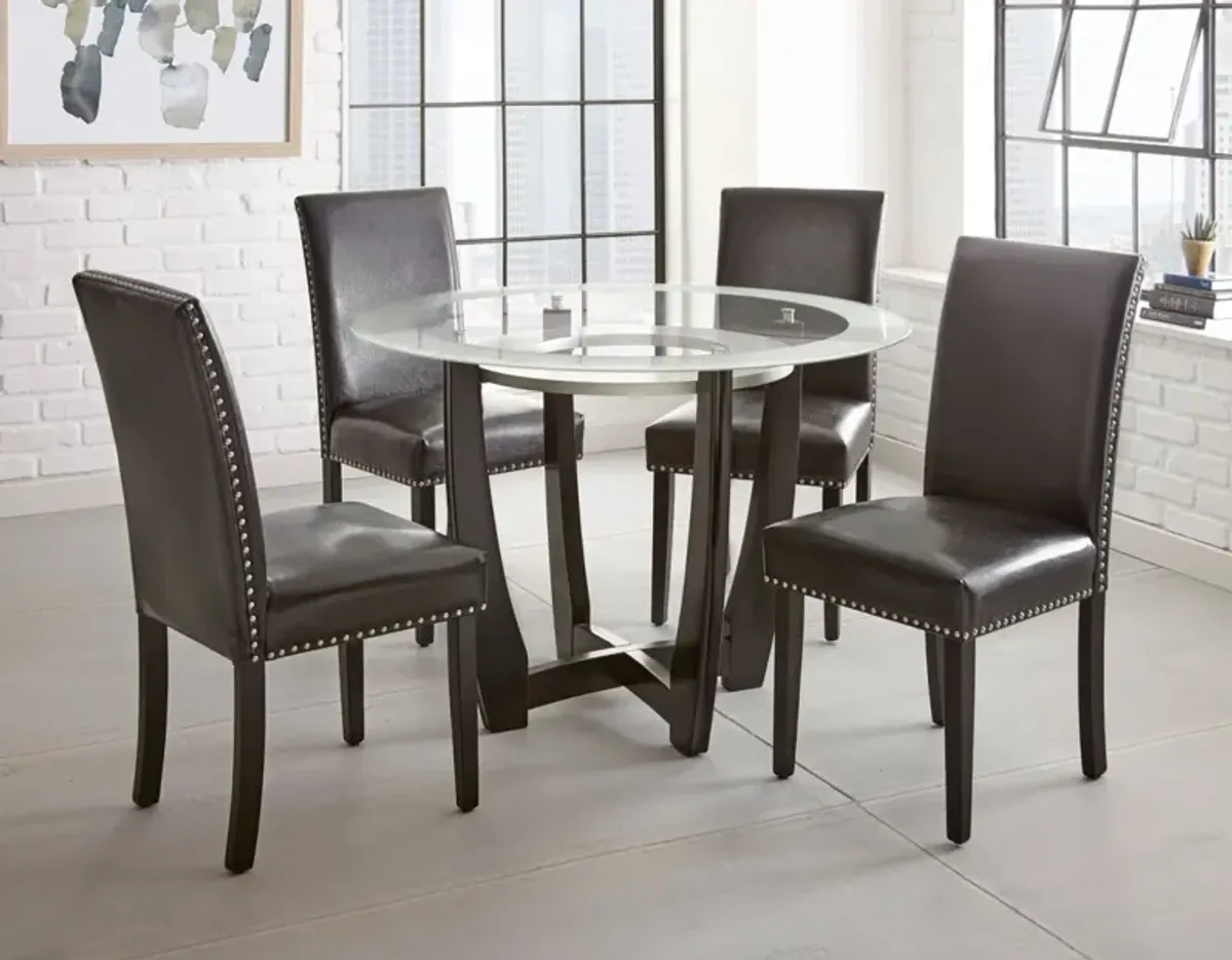 Steve Silver Verano Black Dining Leatherette Side Chair With Nailhead Trim