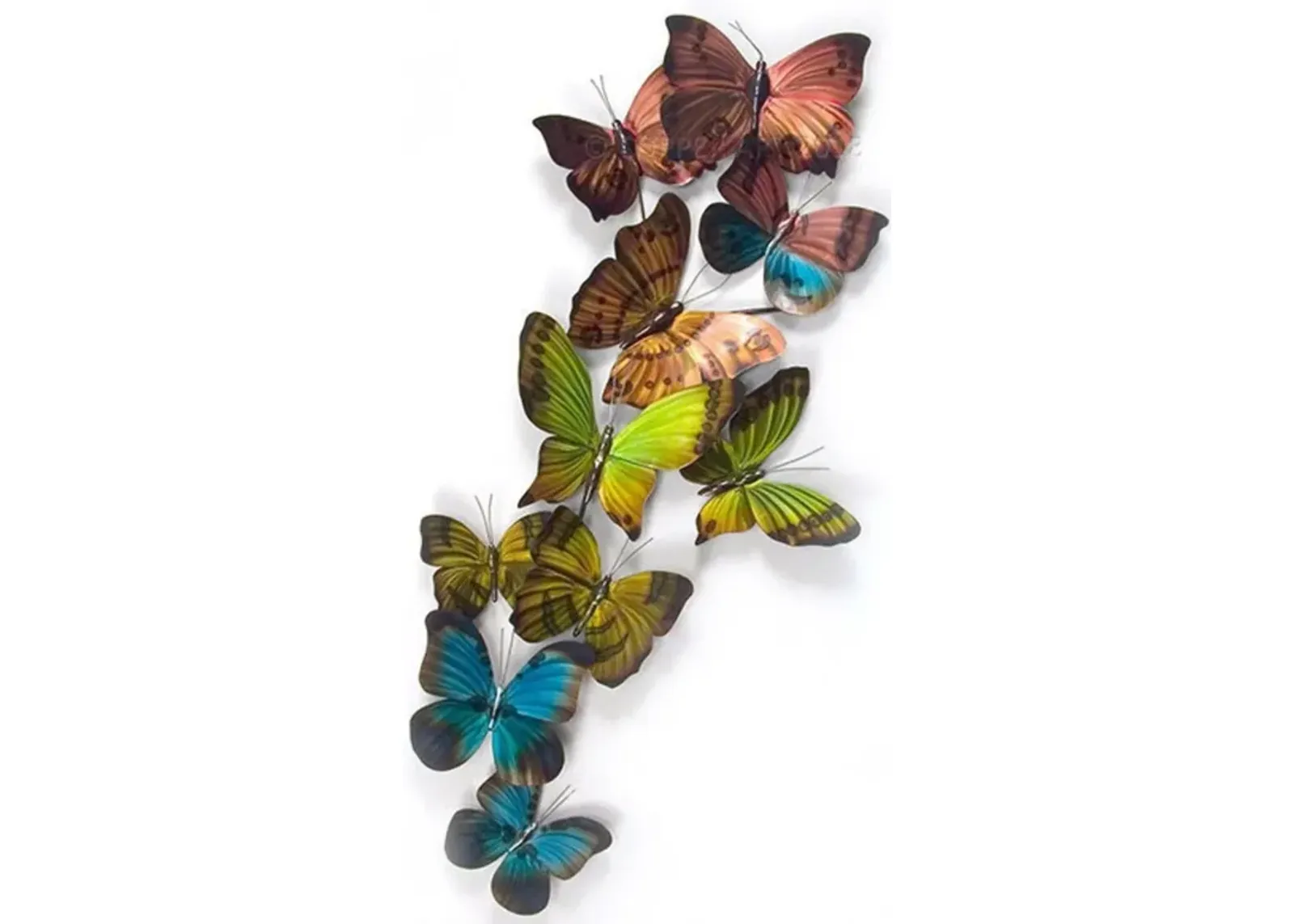 Copper Art Mixed Flight Butterflies Metal Wall Sculpture