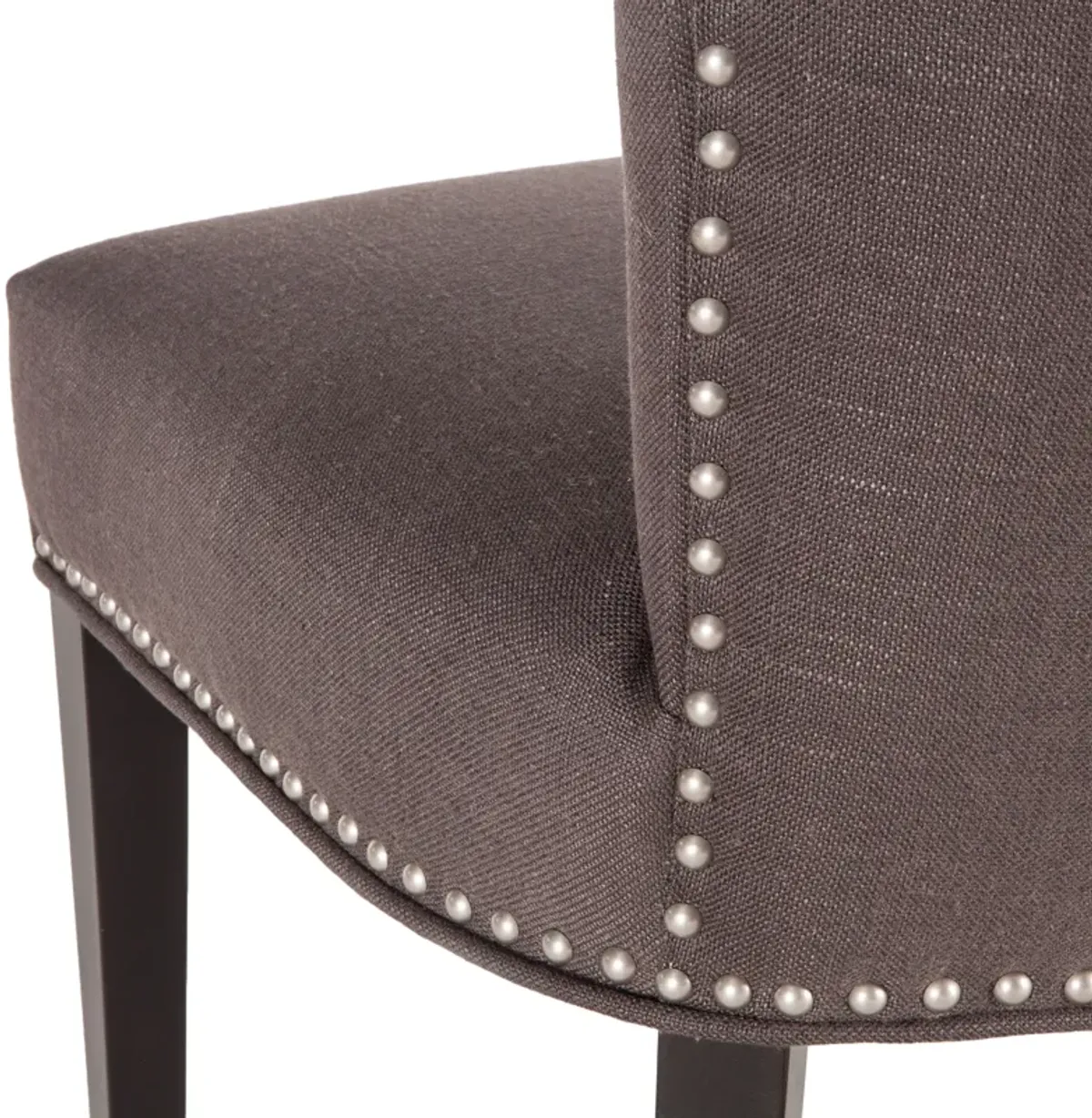 UPHOLSTERED SEATING DINING CHAIR DARK GRAY LINEN