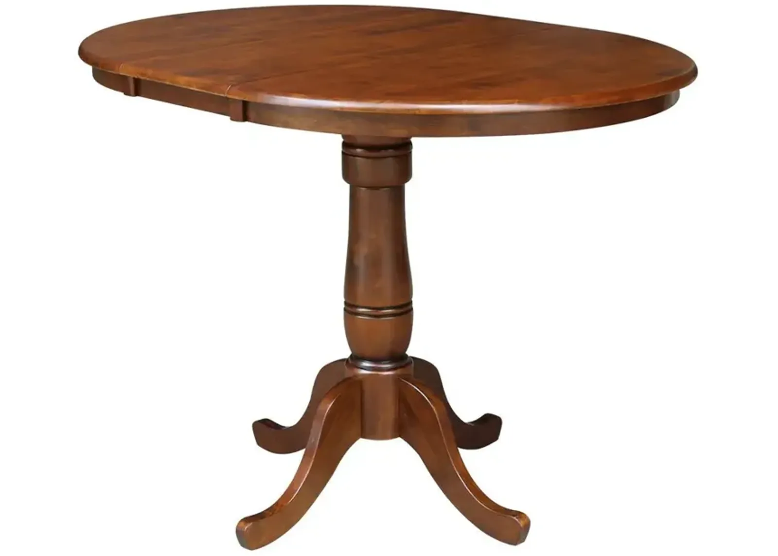 John Thomas Dining Essentials 36 Inch Extension Table with 36 Inch Traditional Pedestal Base in Espresso