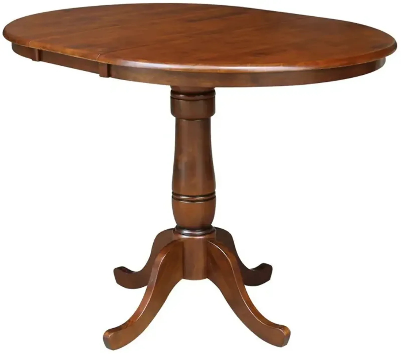 John Thomas Dining Essentials 36 Inch Extension Table with 36 Inch Traditional Pedestal Base in Espresso