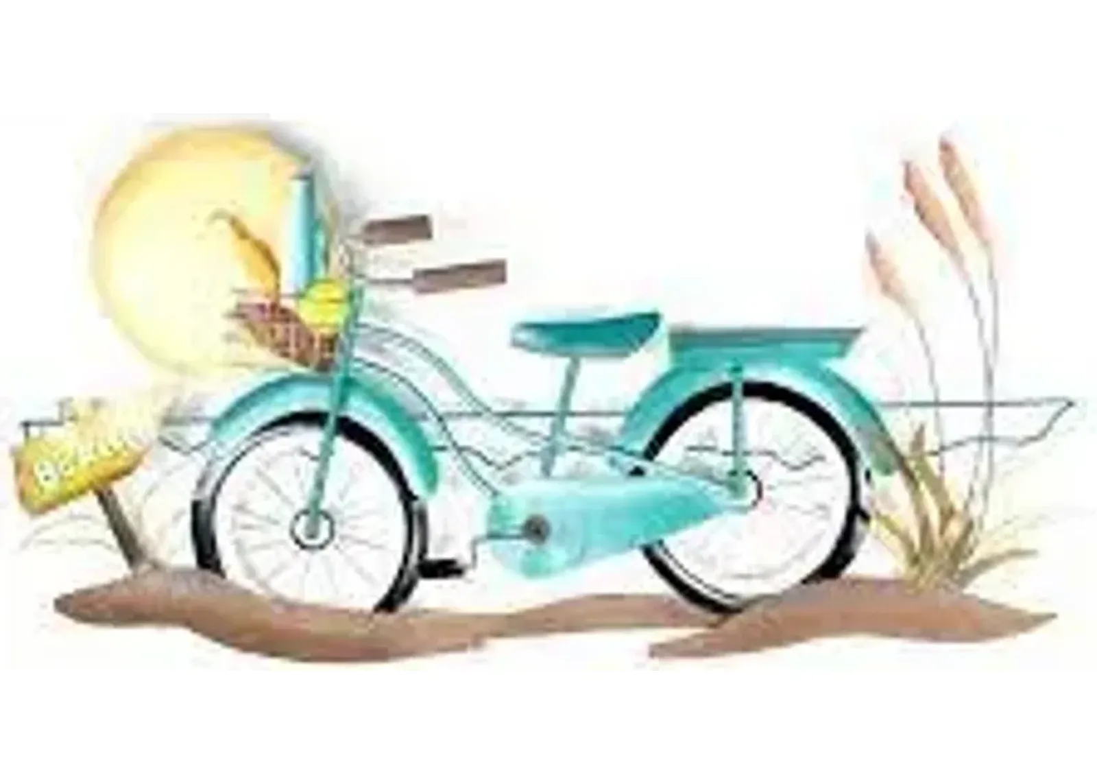 T.I. Design Beach Cruiser Bike Scene Wall Art