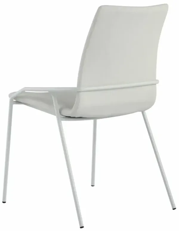 Chintaly Alicia White Contemporary White Upholstered Side Chair