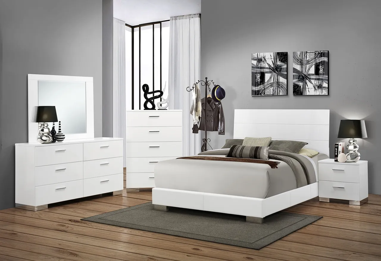 FELICITY CALIFORNIA KING BED GLOSSY WHITE