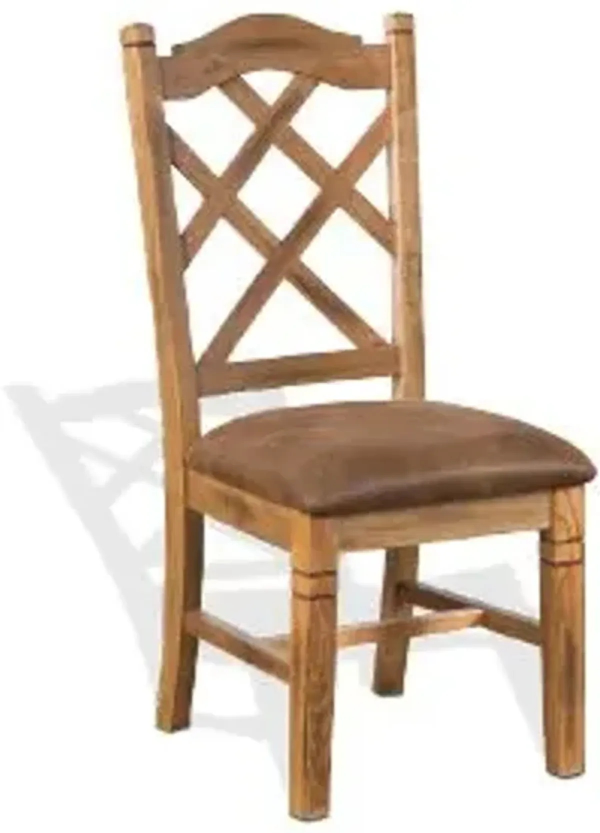 Sunny Designs Sedona Rustic Oak Dbl Crossback Dining Chair with Cushioned Seat