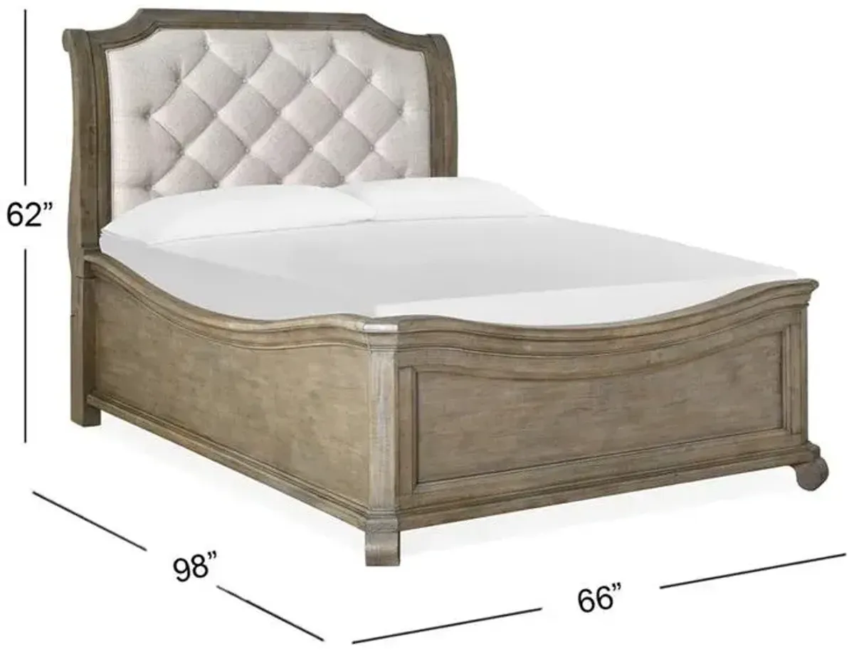 Magnussen Wood Sleigh Bed Upholstered Tinley Park King Headboard