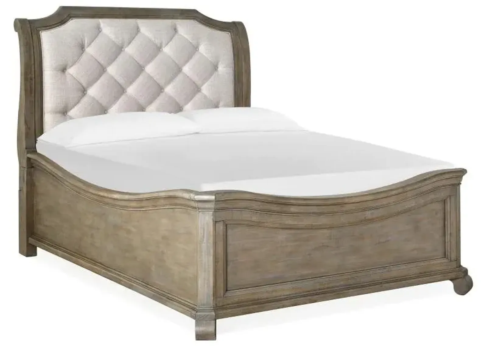 Magnussen Wood Sleigh Bed Upholstered Tinley Park King Headboard