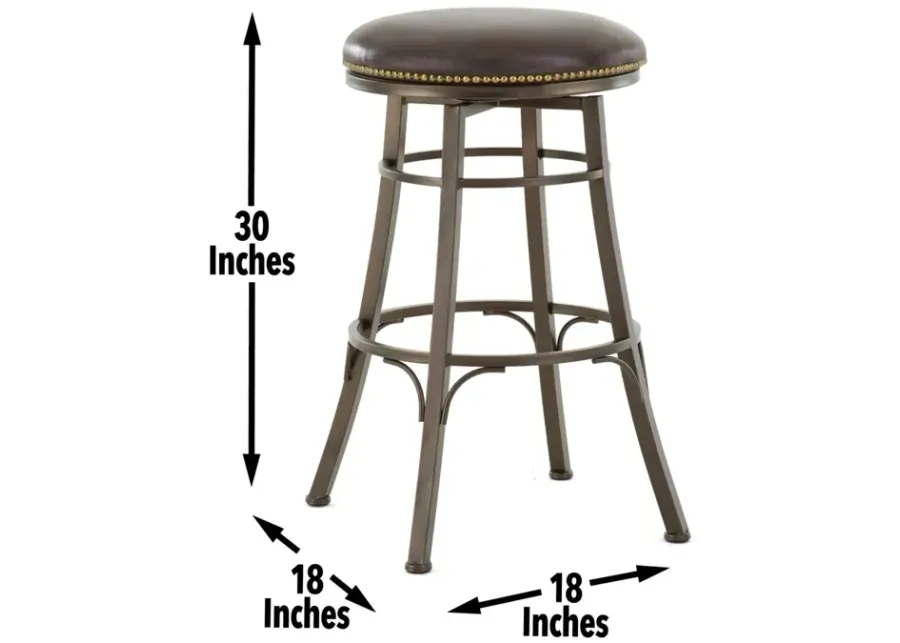 BALI 30 INCH BACKLESS BAR STOOL SWIVEL GRAY