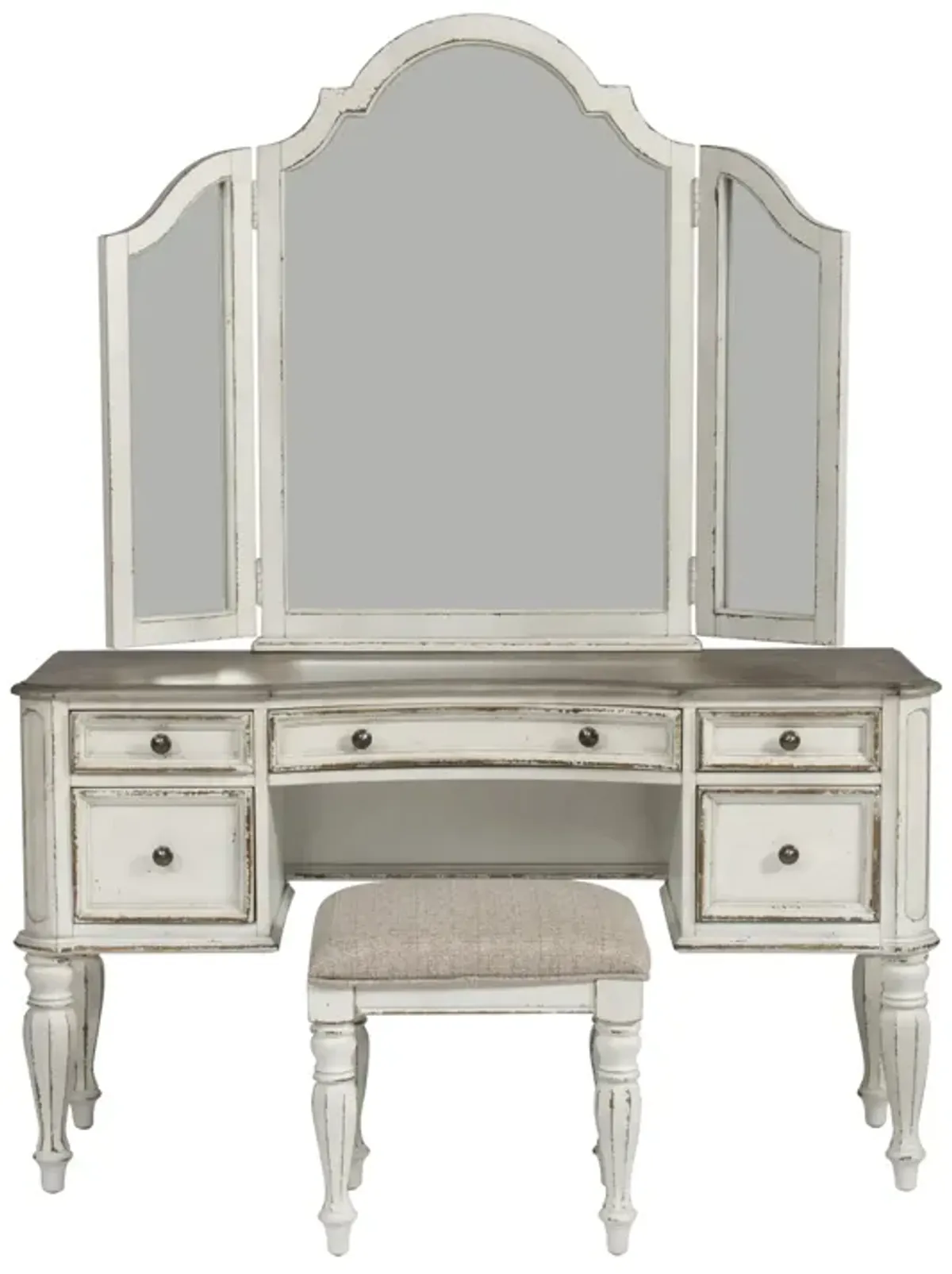 Liberty Furniture Magnolia Manor 3-Piece Antique White Vanity Set