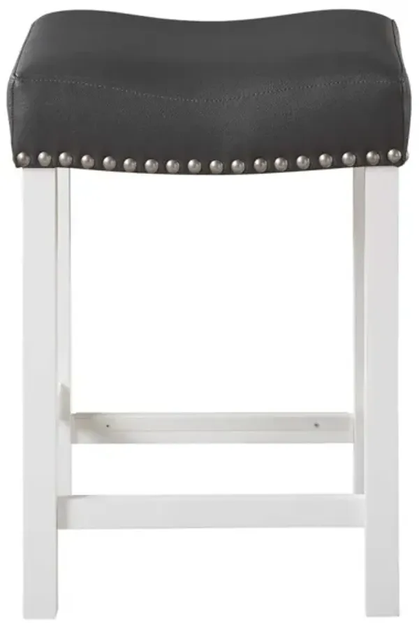 Steve Silver Zermatt Ebony Leatherette Counter-Height Stool With Ivory Base