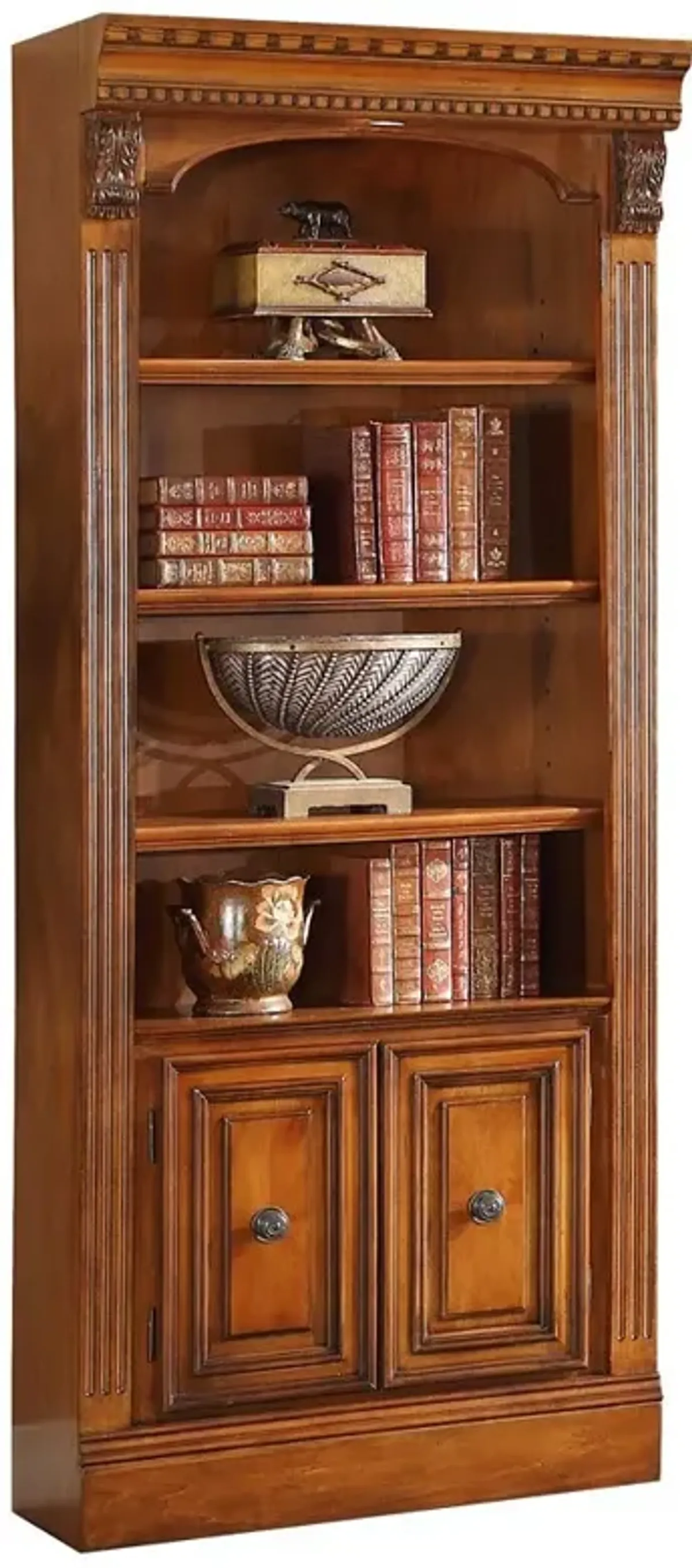 Parker House Huntington Antique Vintage Pecan 32 Inch Open Top Bookcase