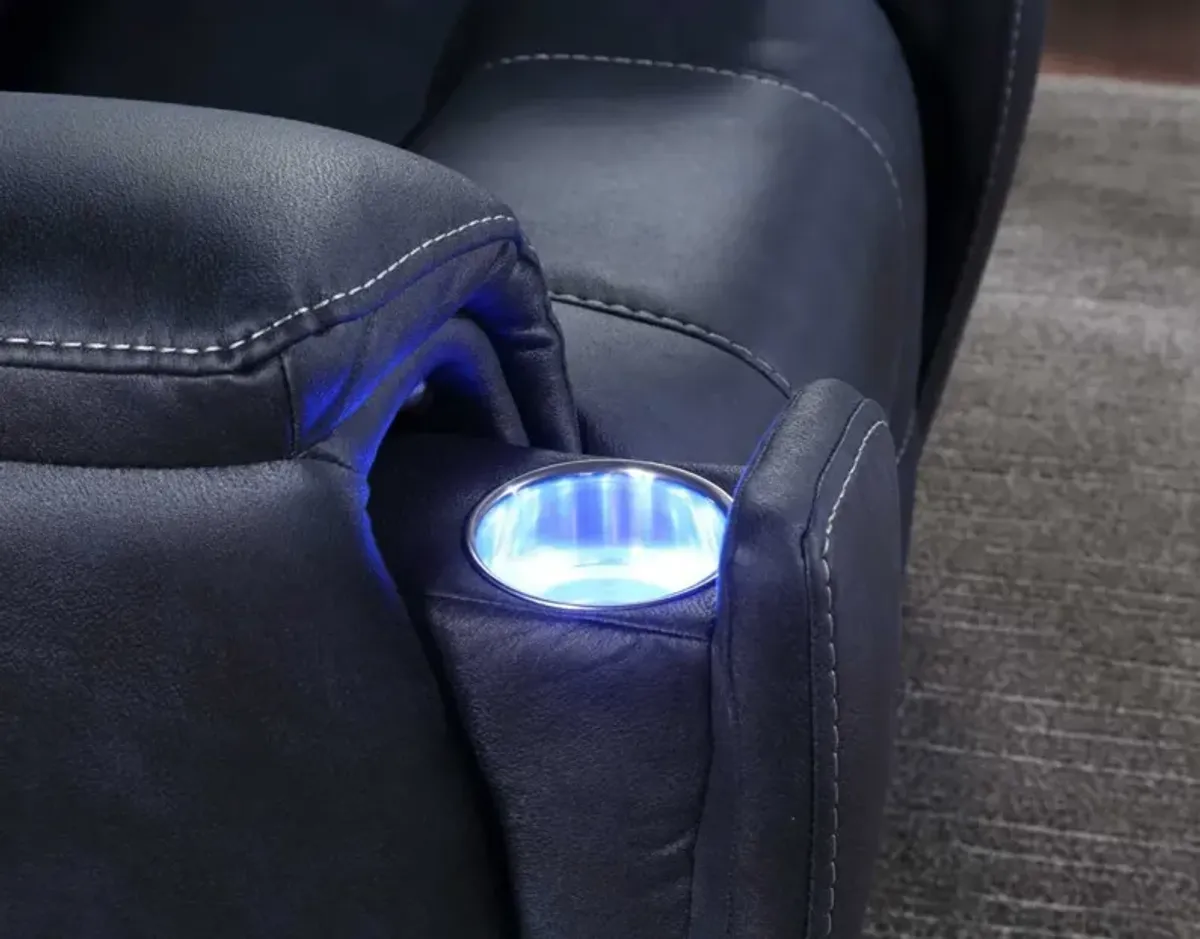 Steve Silver Lexington Power Media Recliner Ocean Blue