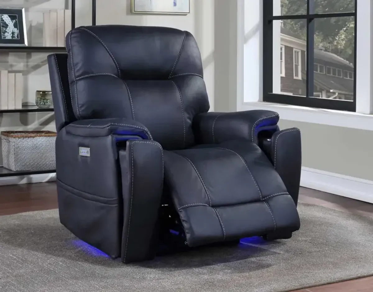 Steve Silver Lexington Power Media Recliner Ocean Blue