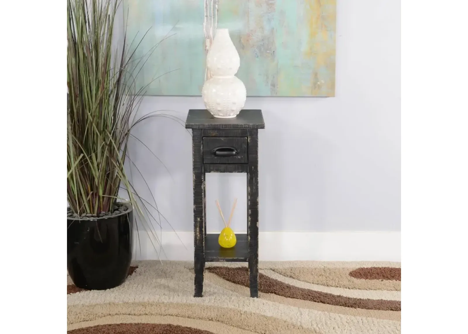 Sunny Designs Marina Black Sand Chair Side Table