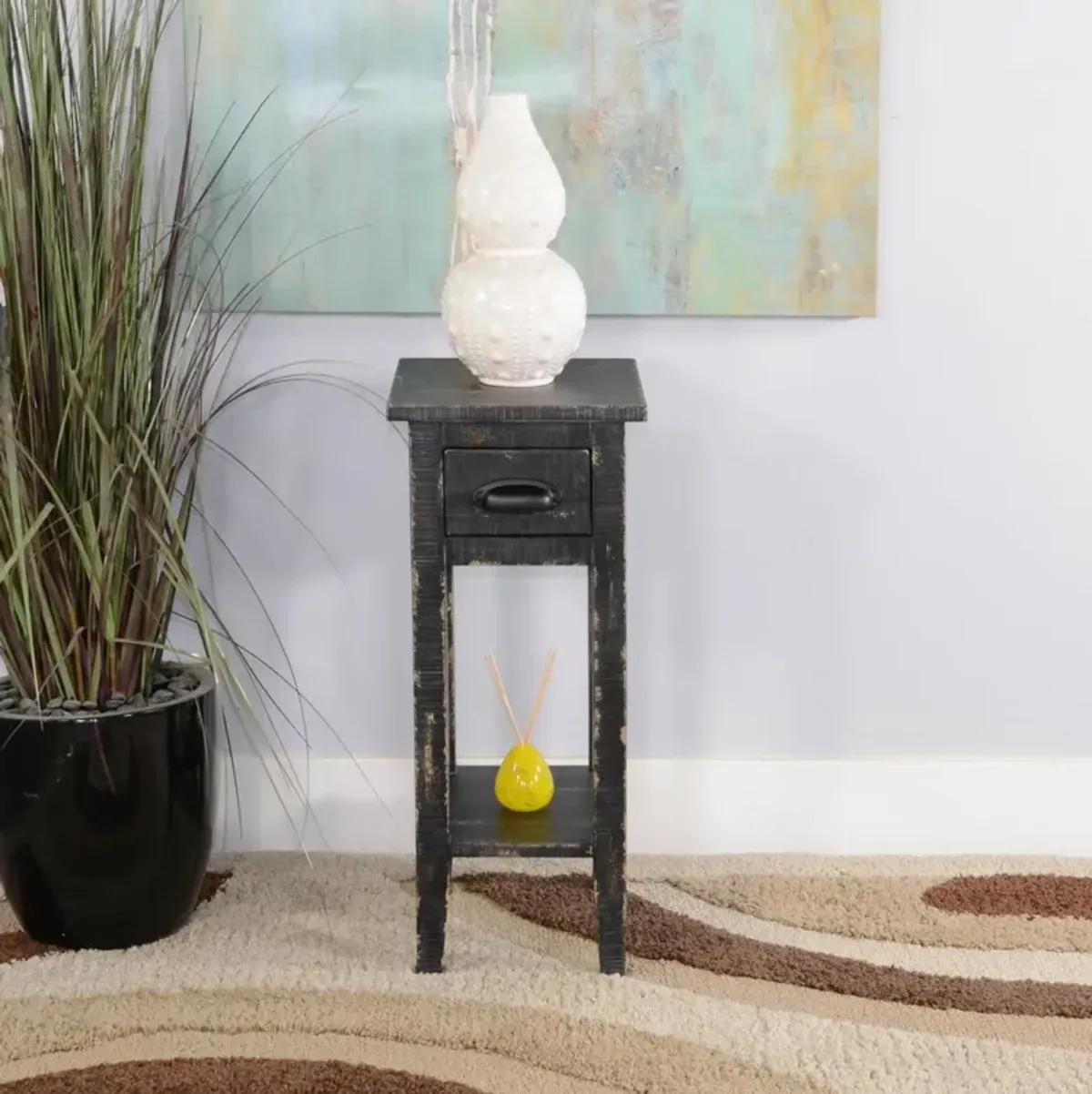 Sunny Designs Marina Black Sand Chair Side Table