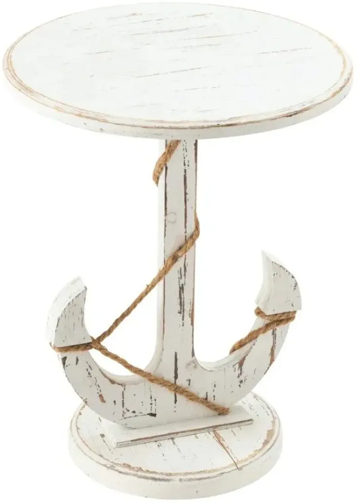 Crestview Harbor Round Anchor Table Distressed White