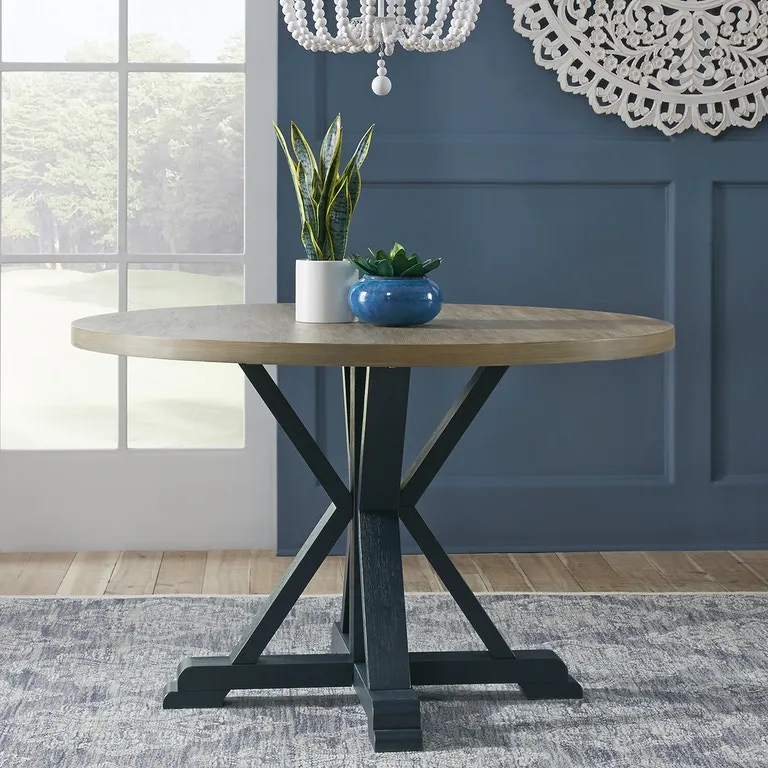 LAKESHORE SINGLE PEDESTAL TABLE - NAVY