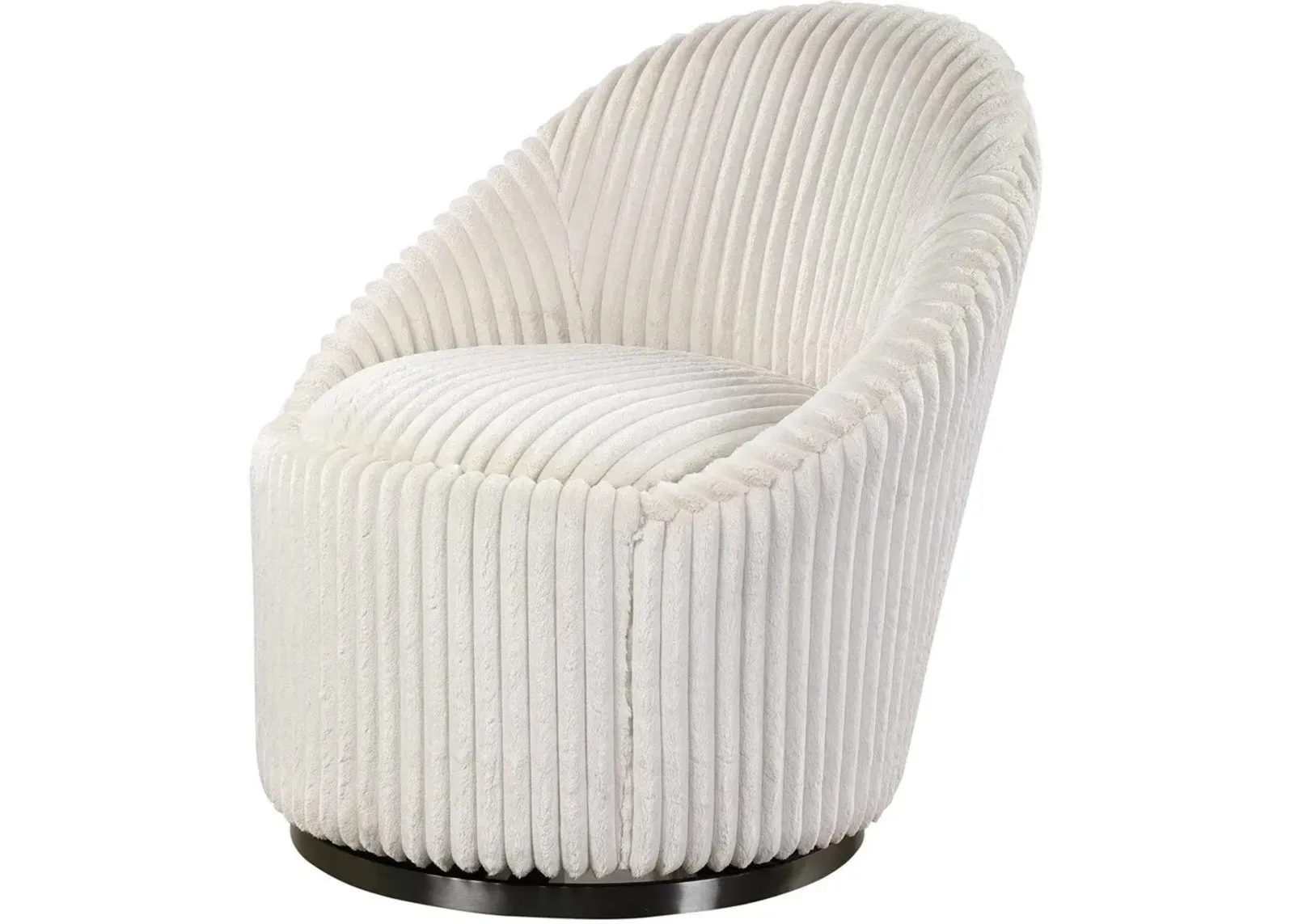 CRUE IVORY SWIVEL BARREL CHAIR