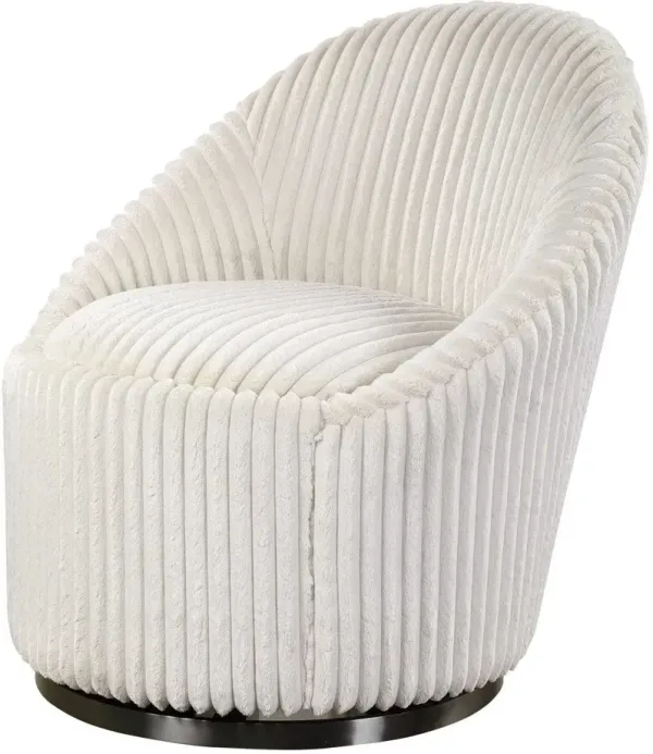 Uttermost Crue Ivory Swivel Barrel Chair