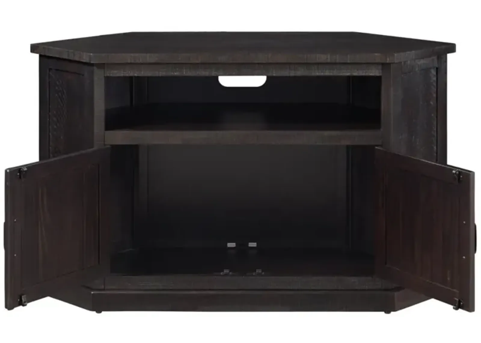 Martin Svensson Rustic Corner TV Stand in Espresso