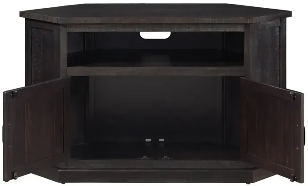 Martin Svensson Rustic Corner TV Stand in Espresso