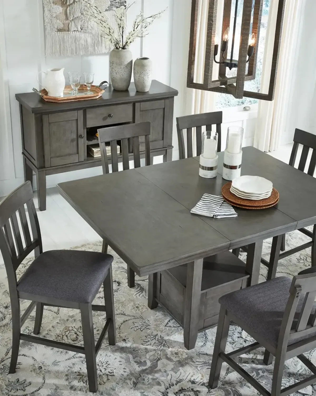 Ashley Hallanden Gray Counter Dining Table