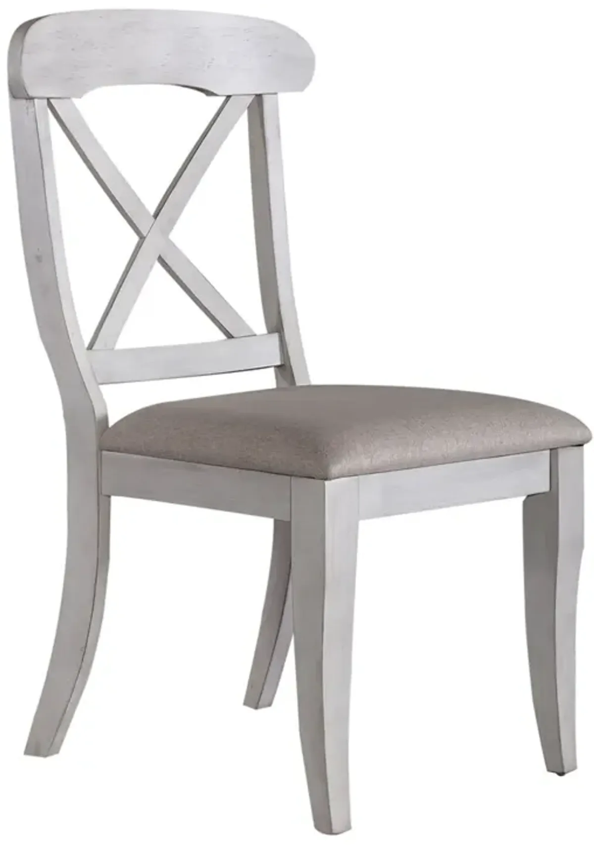 Liberty Furniture Ocean Isle Antique White/Grey Upholstered X-Back Side Chair