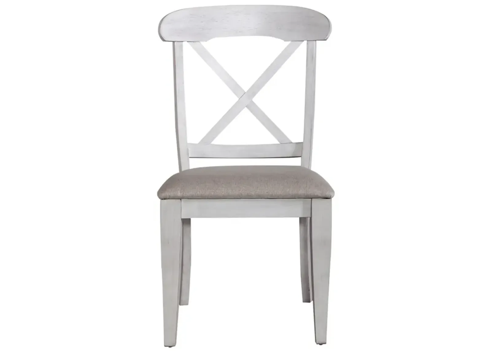 Liberty Furniture Ocean Isle Antique White/Grey Upholstered X-Back Side Chair