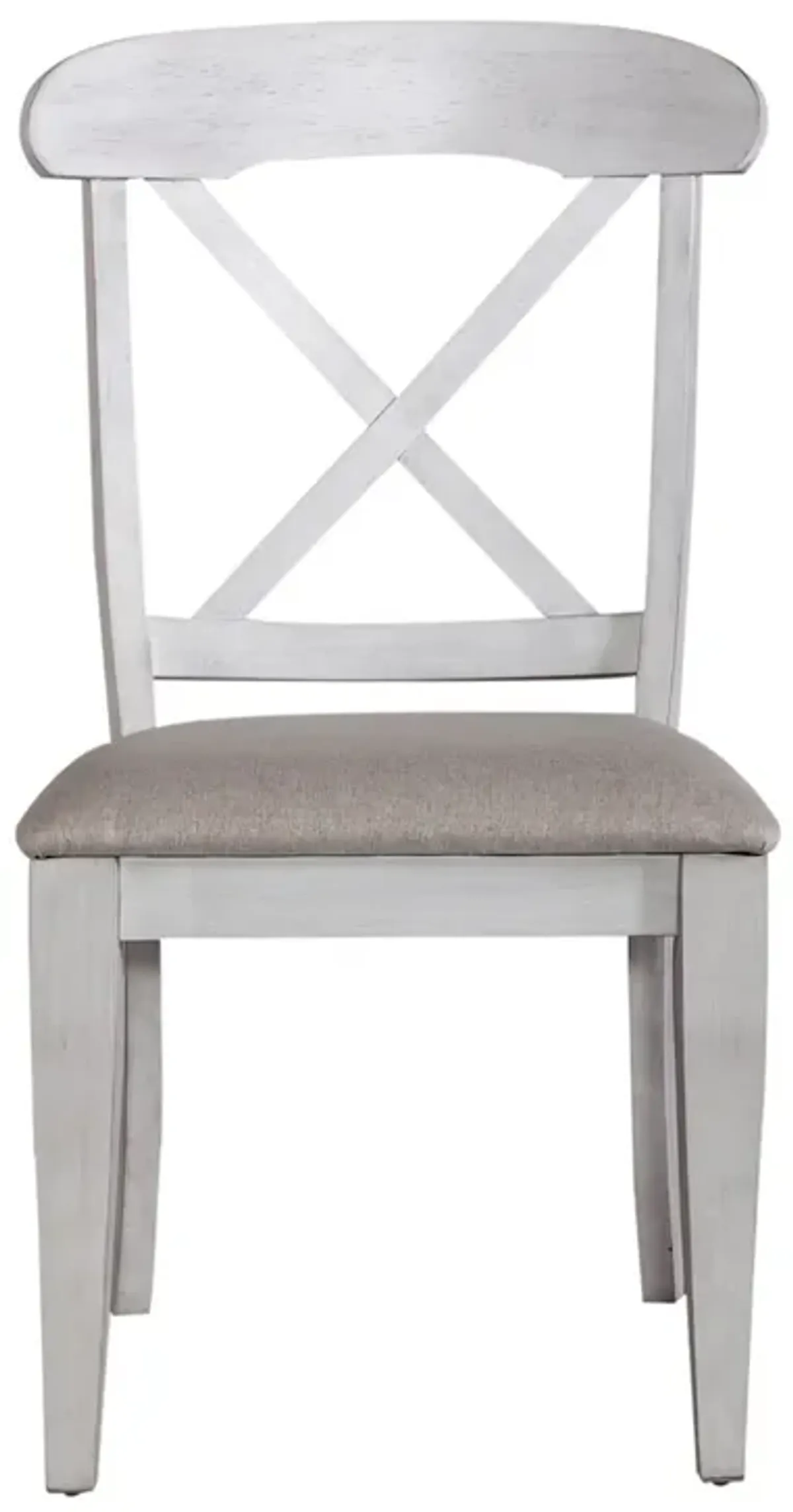 Liberty Furniture Ocean Isle Antique White/Grey Upholstered X-Back Side Chair