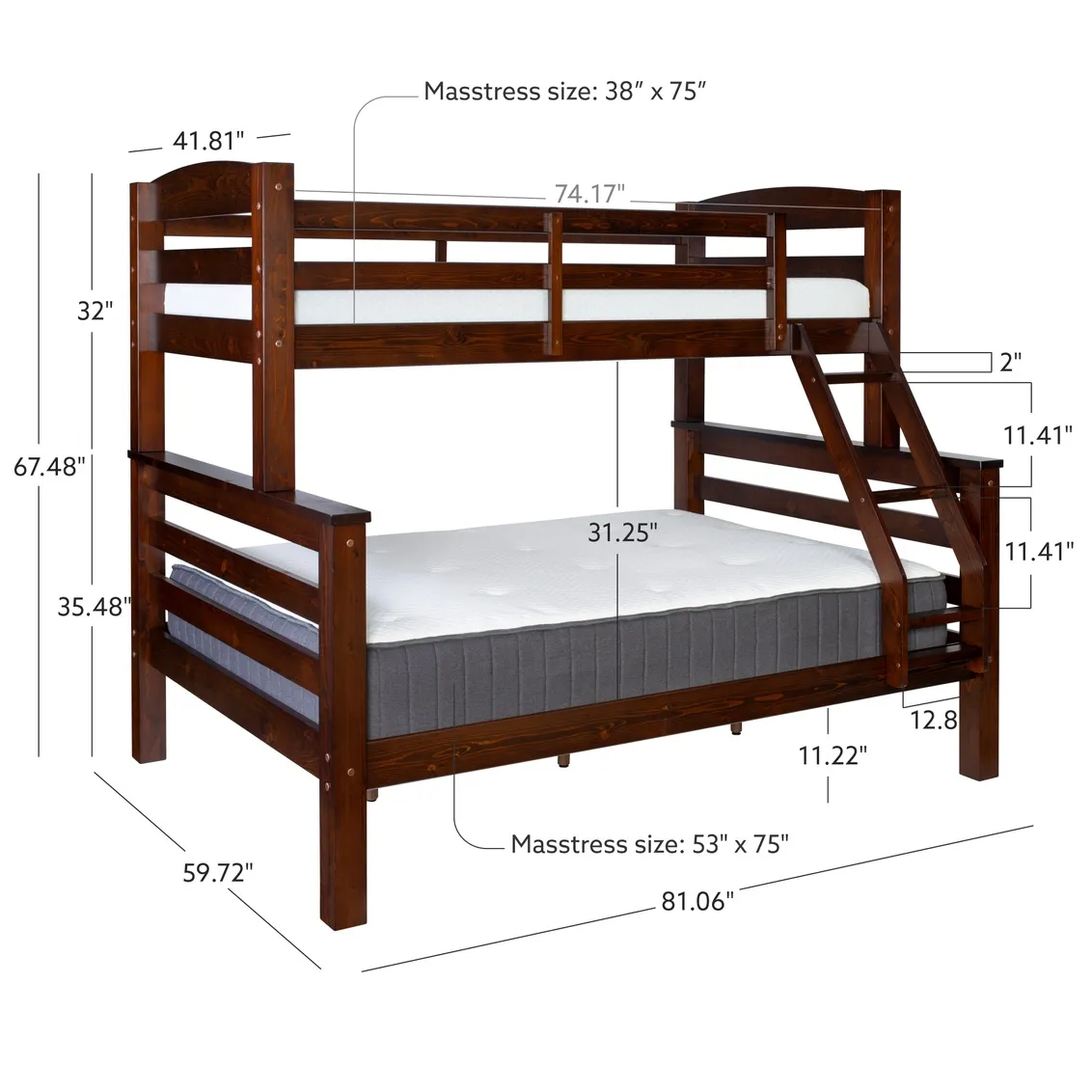 LEVI TWIN FULL BUNK - ESPRESSO