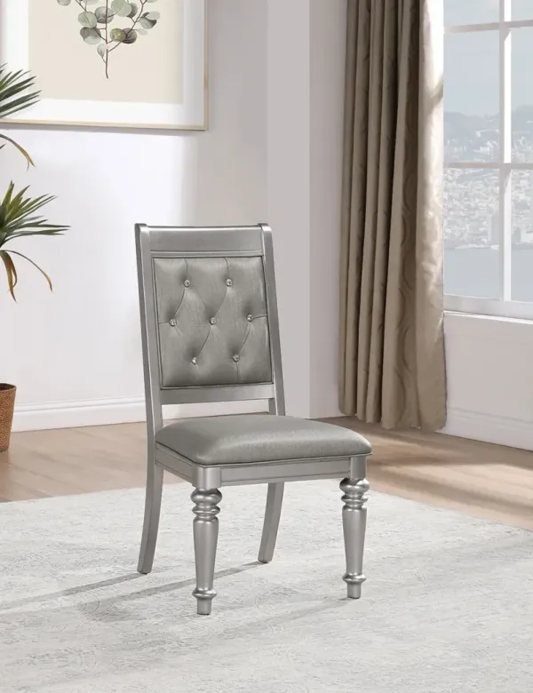 Coaster Bling Game Dining Side Chair Metallic Platinum