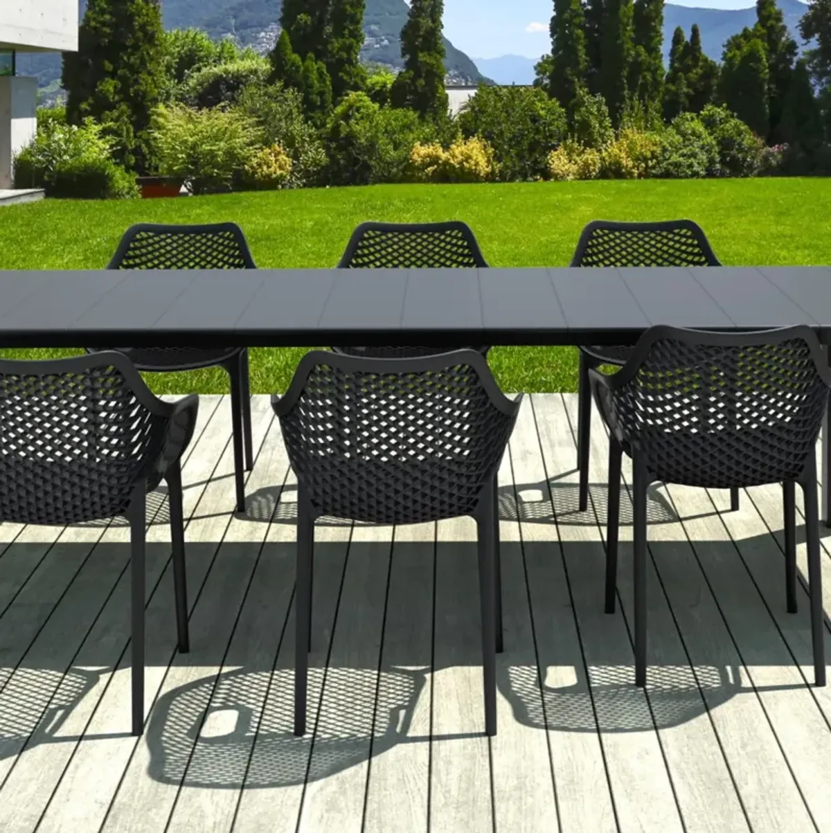 Compamia Air XL Extension Outdoor Dining Set 9-Piece Black