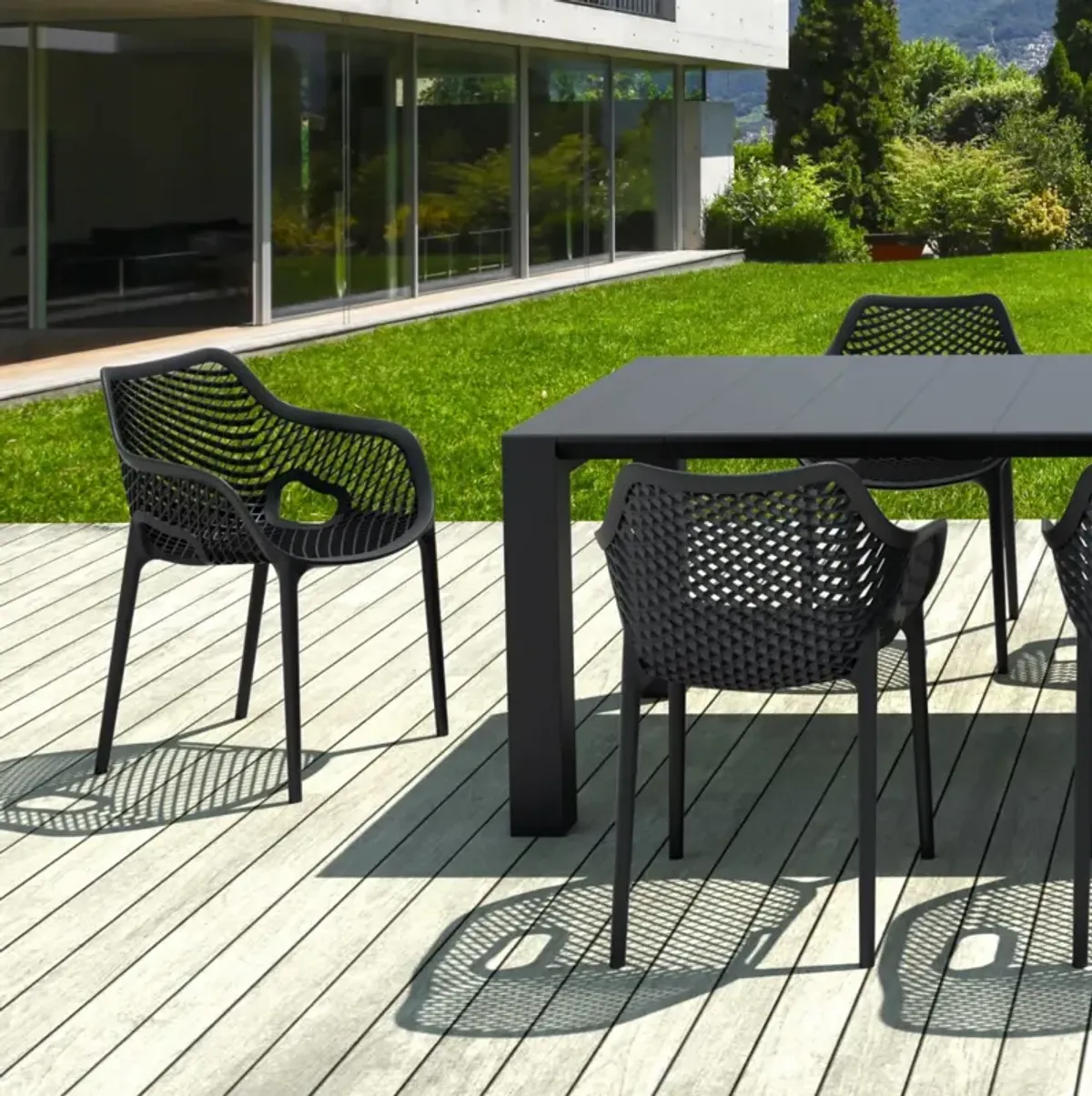 Compamia Air XL Extension Outdoor Dining Set 9-Piece Black