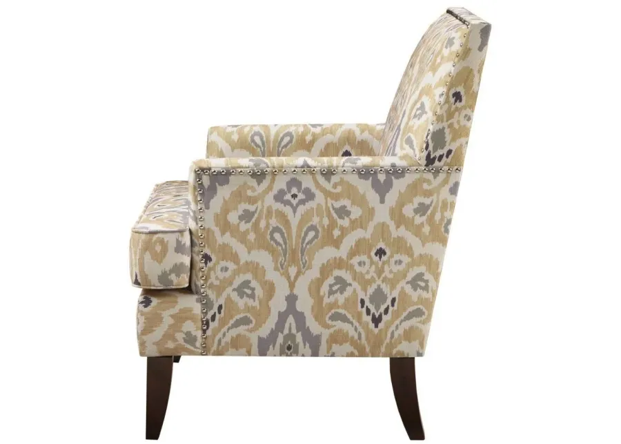 MADISON PARK GREY MULTI COLTON TRACK ARM CLUB CHAIR