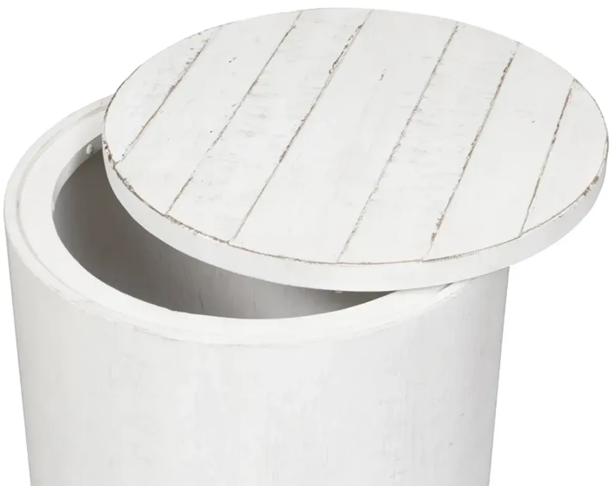 Liberty Furniture Modern Farmhouse Flea Market White Drum End Table