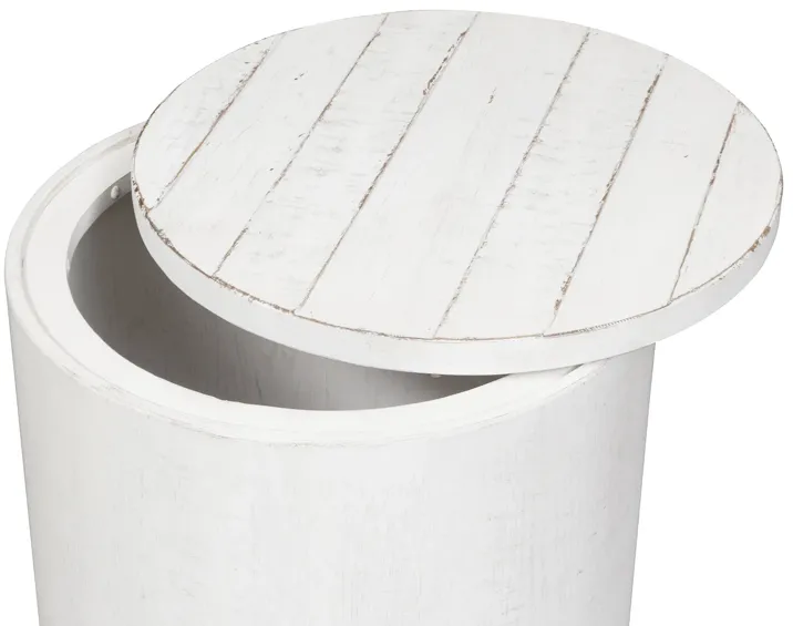 MODERN FARMHOUSE DRUM END TABLE