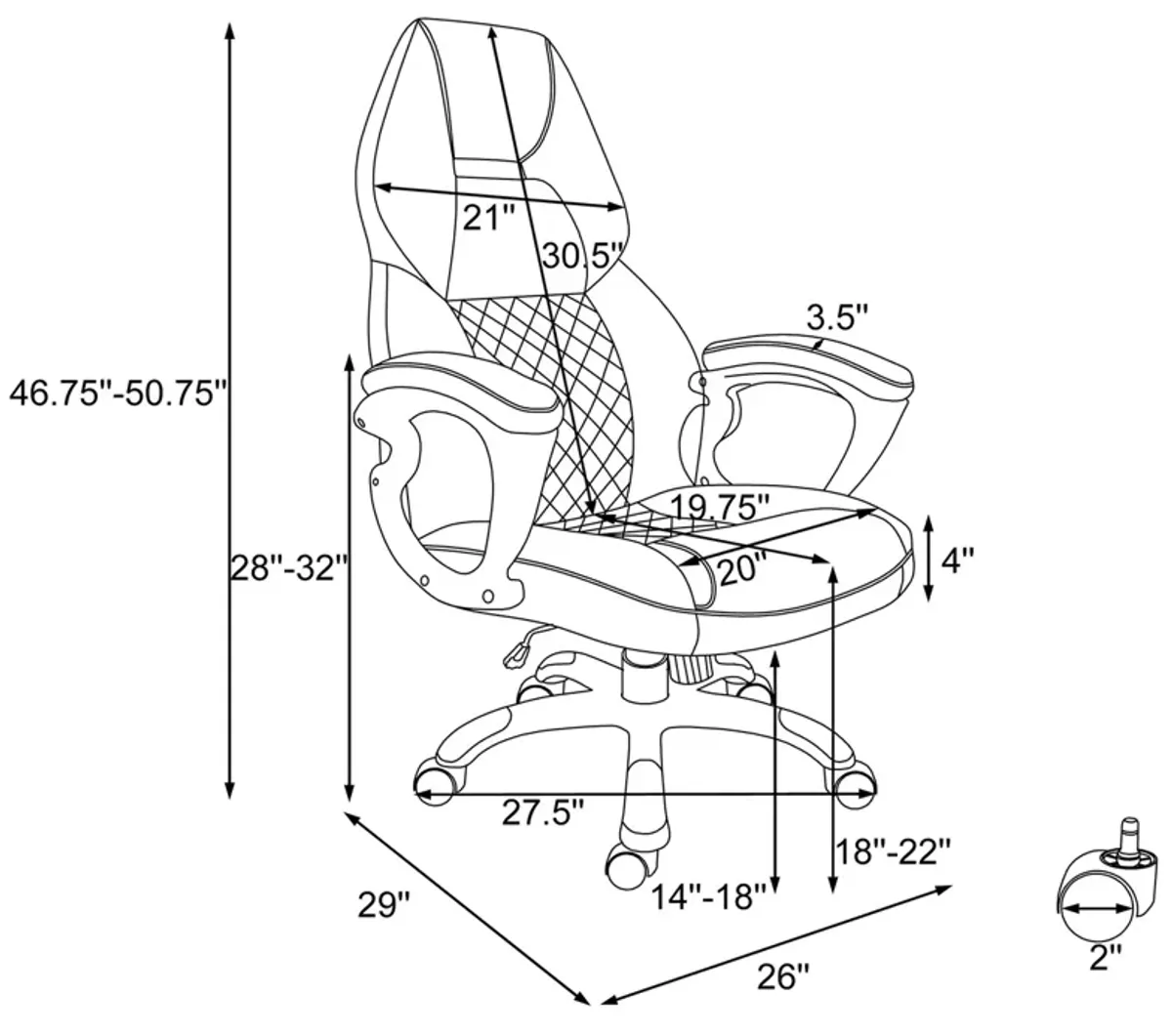 OFFICE CHAIR WHITE SILVER