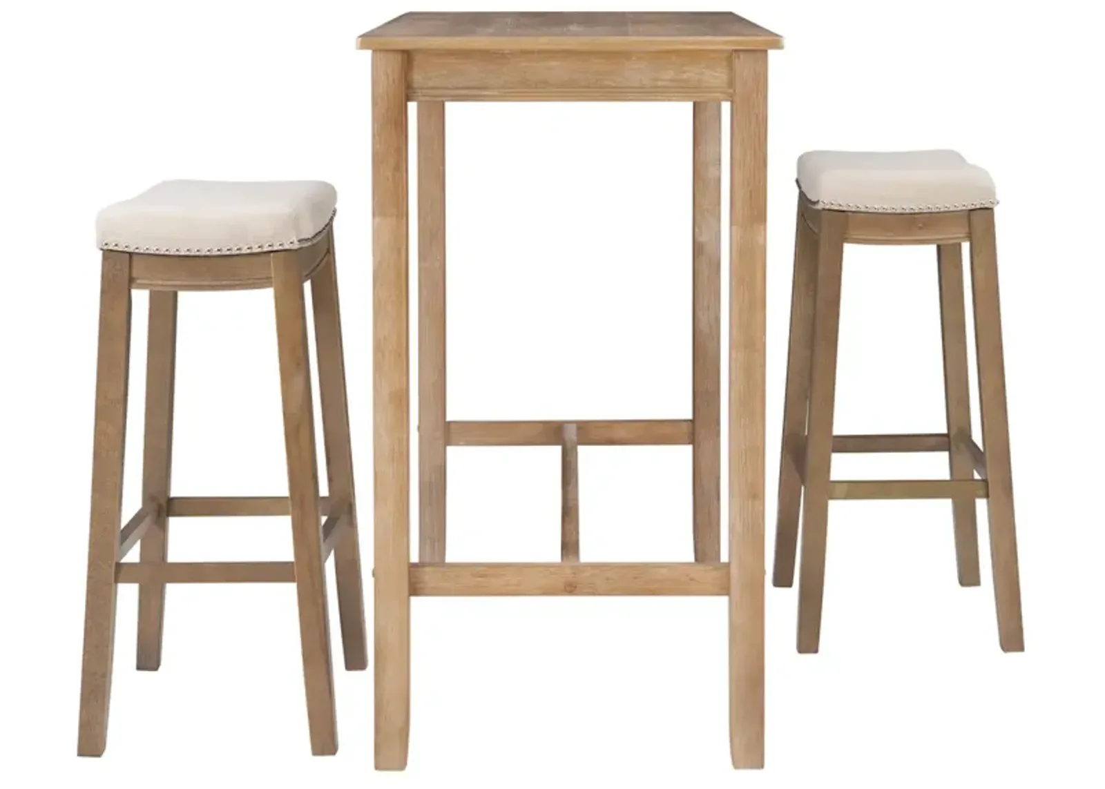 Claridge 3-Piece Natural Bar Stools & Table Set