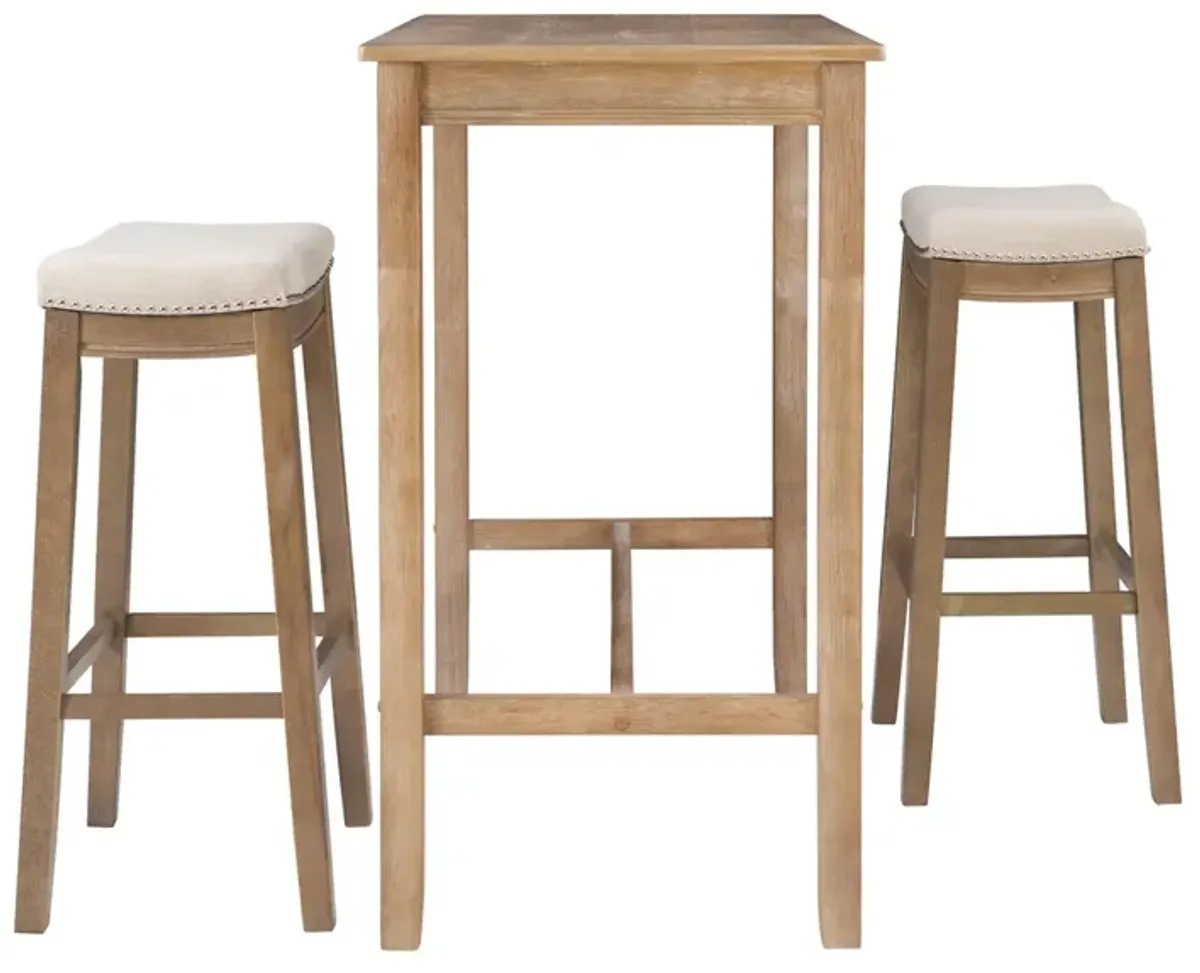 Claridge 3-Piece Natural Bar Stools & Table Set