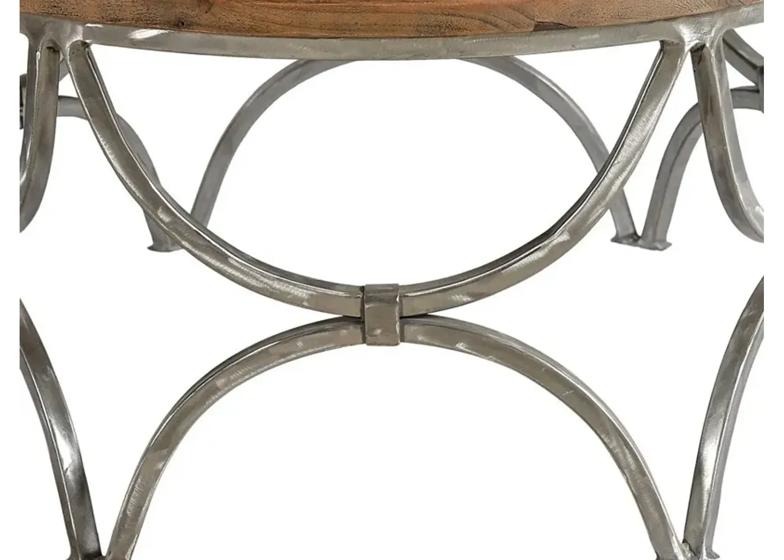 Crestview Bengal Manor Mango Wood & Steel Round Cocktail Table