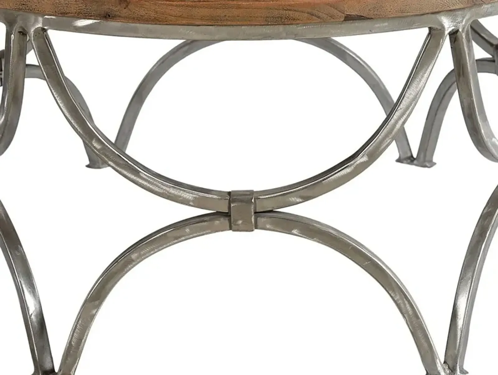 Crestview Bengal Manor Mango Wood & Steel Round Cocktail Table