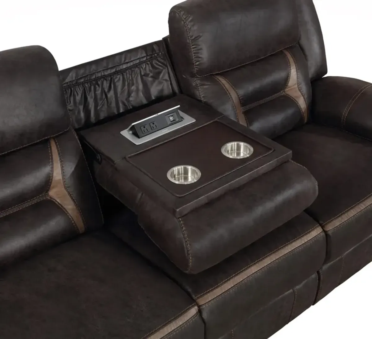 Coaster Greer Upholstered Motion Reclining Sofa Brown