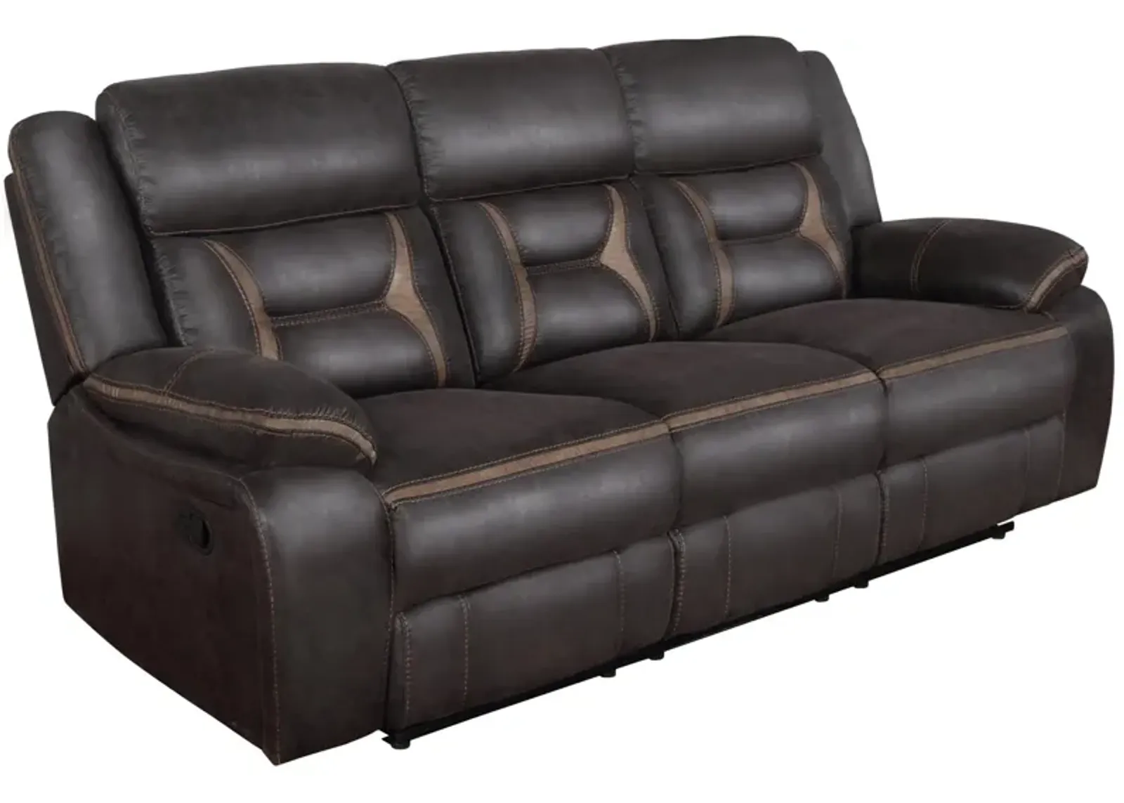 Coaster Greer Upholstered Motion Reclining Sofa Brown