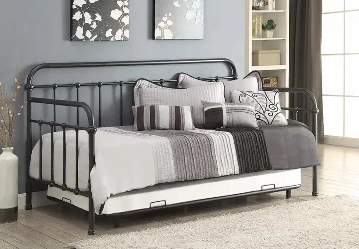 Coaster Livingston Metal Twin Daybed with Trundle Dark Bronze