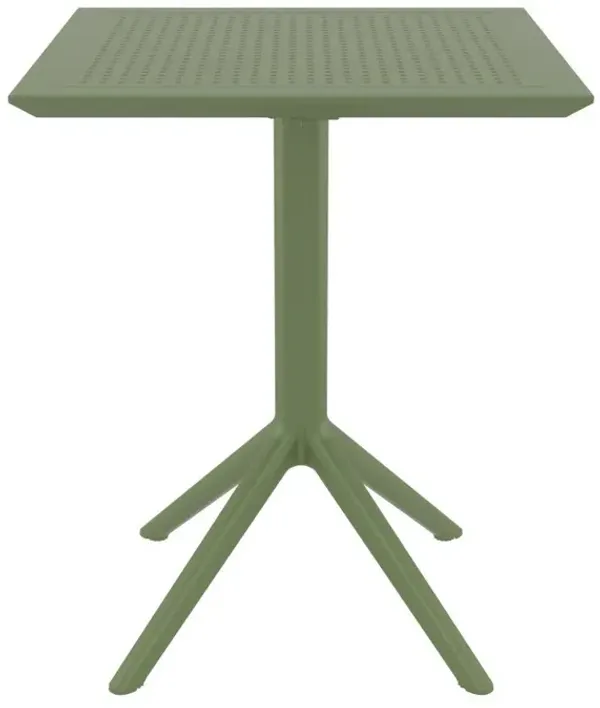 Compamia 24 Inch Outdoor Sky Square Folding Table Olive Green
