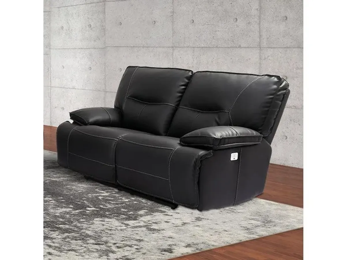 Parker House Spartacus Power Reclining Loveseat in Black Color